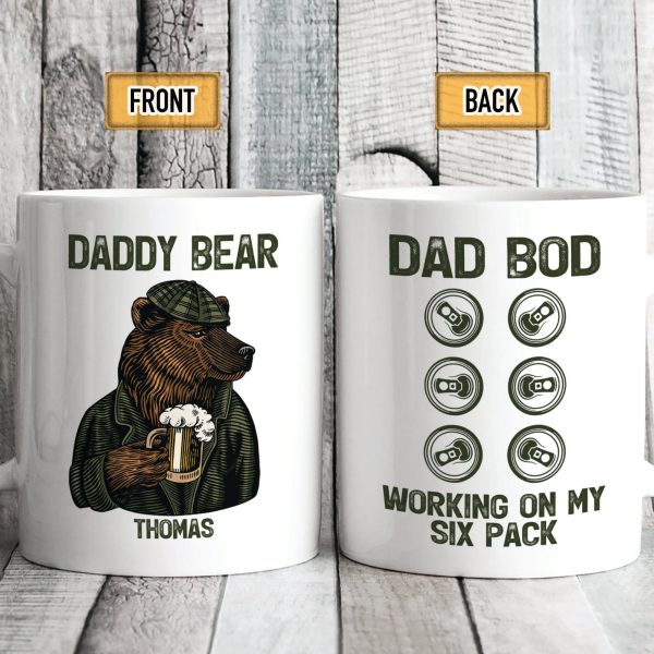 Daddy Bear Dad Bod Working On My Six Pack Personalized Custom Family Mug C322 Daddy Bear Dad Bod Working On My Six Pack Personalized Custom Family Mug C322