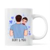 Daddy Grandpa Carrying Kids Watercolor Personalized Mug