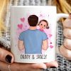 Daddy Grandpa Carrying Kids Watercolor Personalized Mug