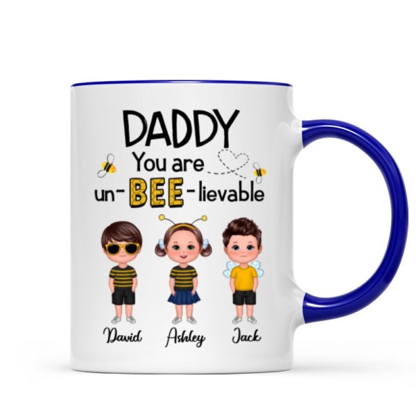 Daddy Mommy Grandpa Grandma You Are Un-BEE-lievable Personalized Mug