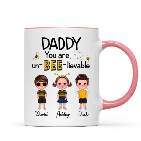 Daddy Mommy Grandpa Grandma You Are Un-BEE-lievable Personalized Mug