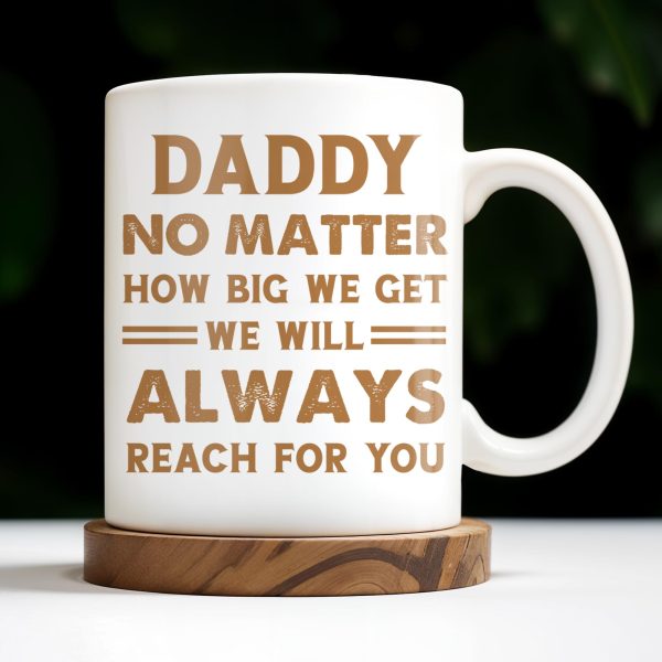 Daddy No Matter How Big We Get, Colorful Footprints - Personalized Custom Coffee Mug - DAD231_MG Daddy No Matter How Big We Get, Colorful Footprints - Personalized Custom Coffee Mug - DAD231_MG