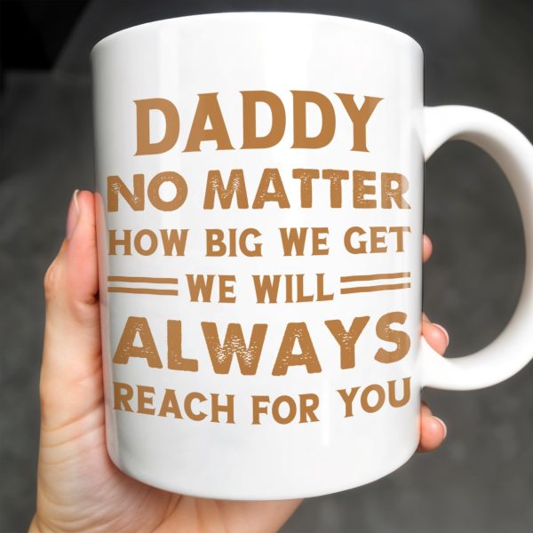 Daddy No Matter How Big We Get, Colorful Footprints - Personalized Custom Coffee Mug - DAD231_MG Daddy No Matter How Big We Get, Colorful Footprints - Personalized Custom Coffee Mug - DAD231_MG