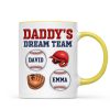 Daddy's Dream Team Baseball 3D Inflated Effect Personalized Mug