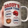 Daddy's Dream Team Baseball 3D Inflated Effect Personalized Mug