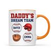 Daddy's Dream Team Baseball 3D Inflated Effect Personalized Mug