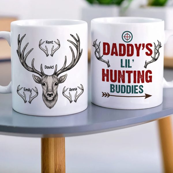 Daddy's Hunting Buddies, Personalized Coffee Mug For Hunting Dad, Father's Day Gift For Hunting Lovers Daddy's Hunting Buddies, Personalized Coffee Mug For Hunting Dad, Father's Day Gift For Hunting Lovers