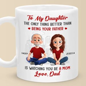 Daddy's Little Girl Forever - Family Personalized Custom Mug - Gift For Dad, Daughter