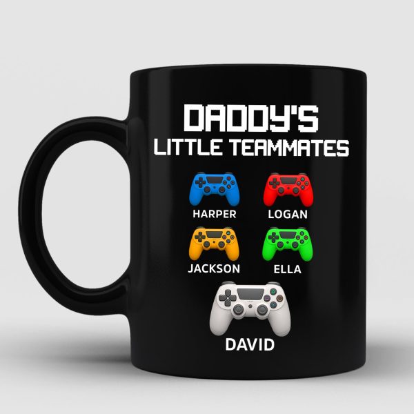 Daddy's Little Teammates Personalized Mugs, Father's Day Gift for Gamer Dads Daddy's Little Teammates Personalized Mugs, Father's Day Gift for Gamer Dads