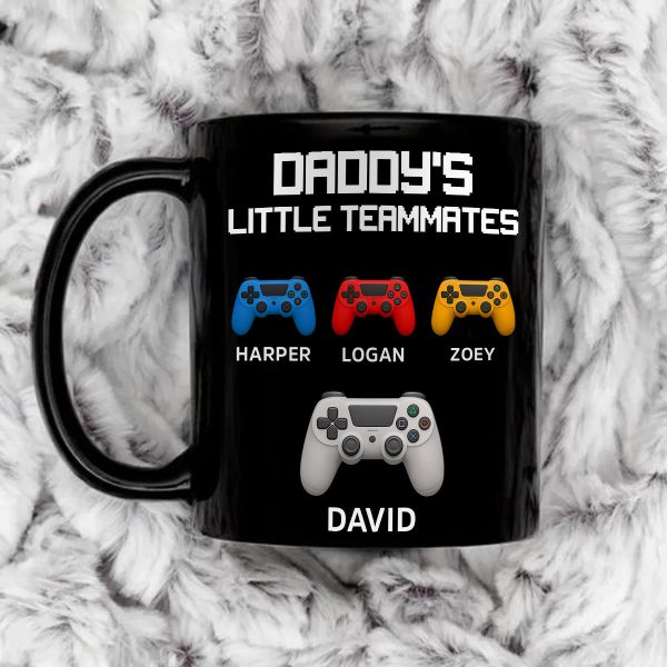 Daddy's Little Teammates Personalized Mugs, Father's Day Gift for Gamer Dads Daddy's Little Teammates Personalized Mugs, Father's Day Gift for Gamer Dads