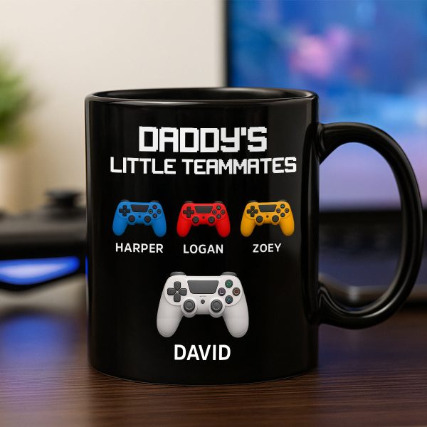 Daddy's Little Teammates Personalized Mugs, Father's Day Gift for Gamer Dads Daddy's Little Teammates Personalized Mugs, Father's Day Gift for Gamer Dads