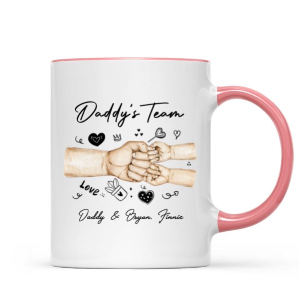 Daddy's Team Fist Bump Personalized Mug