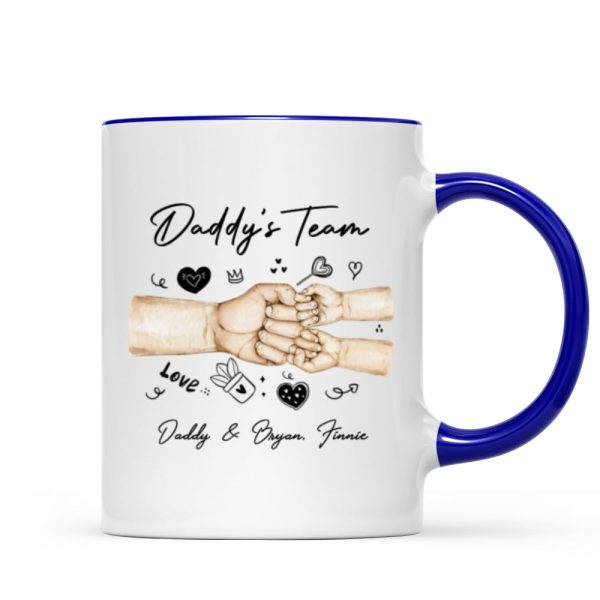 Daddy's Team Fist Bump Personalized Mug