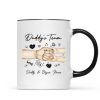 Daddy's Team Fist Bump Personalized Mug