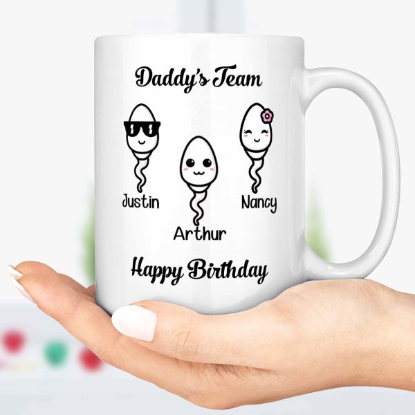 Daddy's Team Personalized Custom Father's Day Mug C308