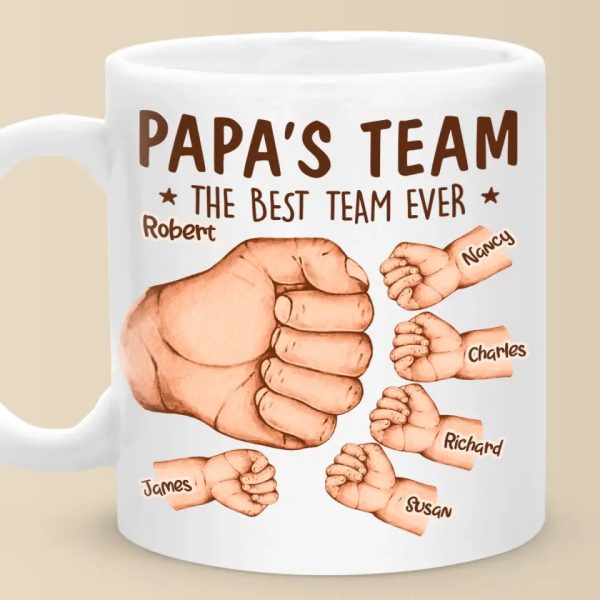 Daddy's Team, The Best Team Ever - Family Personalized Custom Mug - Father's Day, Gift For Dad, Grandpa Daddy's Team, The Best Team Ever - Family Personalized Custom Mug - Father's Day, Gift For Dad, Grandpa
