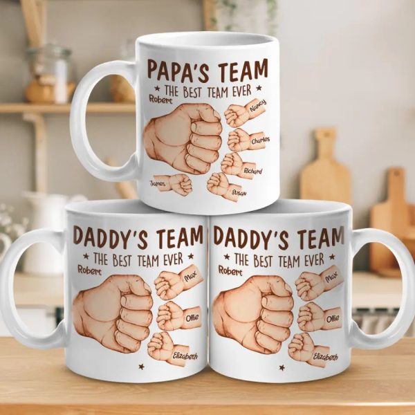 Daddy's Team, The Best Team Ever - Family Personalized Custom Mug - Father's Day, Gift For Dad, Grandpa Daddy's Team, The Best Team Ever - Family Personalized Custom Mug - Father's Day, Gift For Dad, Grandpa