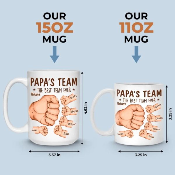 Daddy's Team, The Best Team Ever - Family Personalized Custom Mug - Father's Day, Gift For Dad, Grandpa Daddy's Team, The Best Team Ever - Family Personalized Custom Mug - Father's Day, Gift For Dad, Grandpa