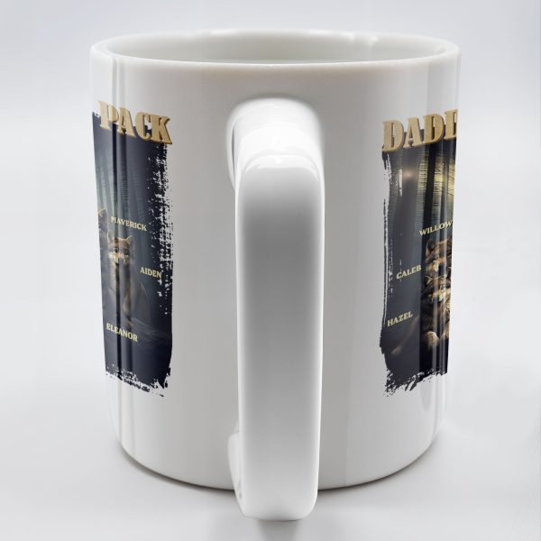 Daddy's Wolf Pack Featuring Wolves In Forest - Personalized Custom Coffee Mug - DAD208_MG Daddy's Wolf Pack Featuring Wolves In Forest - Personalized Custom Coffee Mug - DAD208_MG