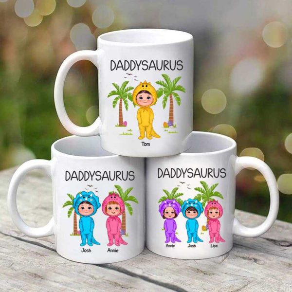 Daddysaurus Doll Kids Tropical Forest Personalized Mug