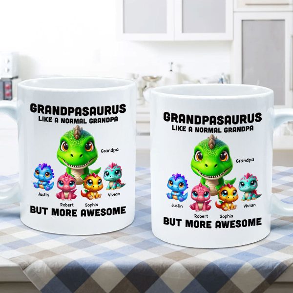 Daddysaurus Grandpasaurus 3D Dinosaurs Personalized Mug