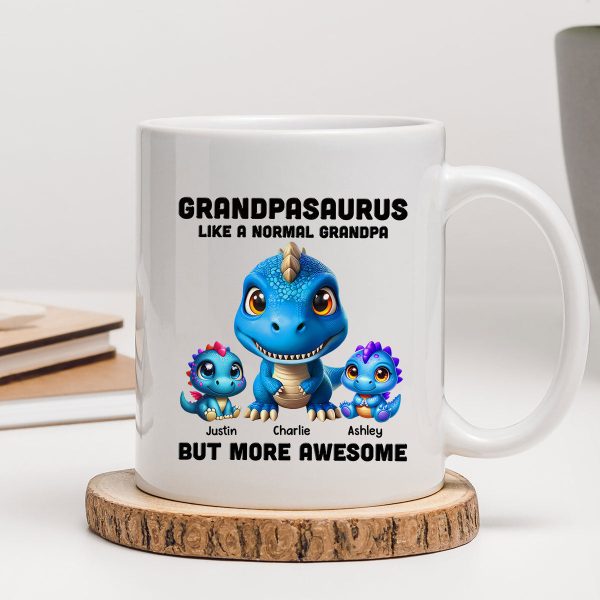 Daddysaurus Grandpasaurus 3D Dinosaurs Personalized Mug
