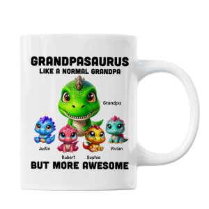 Daddysaurus Grandpasaurus 3D Dinosaurs Personalized Mug