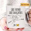 Dads And Kids Fist Bump Outline Like Father Like Daughter Son Personalized Mug
