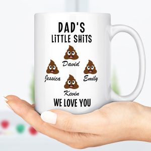 Dad's Little Shits Custom Family Mug