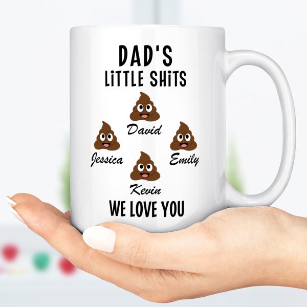 Dad's Little Shits Custom Family Mug Dad's Little Shits Custom Family Mug