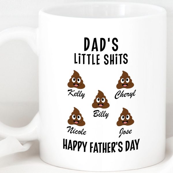Dad's Little Shits Custom Family Mug Dad's Little Shits Custom Family Mug