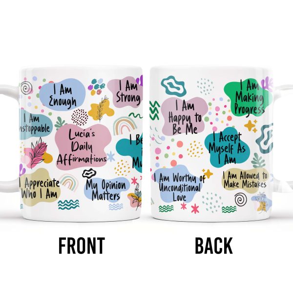 Daily Affirmations For Self-Acceptance And Strength - Personalized Custom Coffee Mug - DTG001_MG