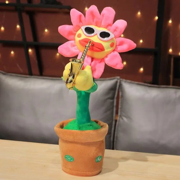Dancing Sunflower Plush Toy with Music & USB Saxophone Dancing Sunflower Plush Toy with Music & USB Saxophone