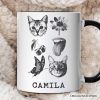 Dangerous Elements Grunge Tattoo Style Personalized Mug, Photocopy Stipple Collage Art Gift with Custom Name