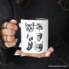 Dangerous Elements Grunge Tattoo Style Personalized Mug, Photocopy Stipple Collage Art Gift with Custom Name