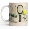 David, Tennis Racket And Ball Mug - Personalized Custom Coffee Mug - SPORT038_MG