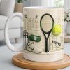 David, Tennis Racket And Ball Mug - Personalized Custom Coffee Mug - SPORT038_MG