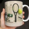 David, Tennis Racket And Ball Mug - Personalized Custom Coffee Mug - SPORT038_MG