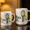 David, Tennis Racket And Ball Mug - Personalized Custom Coffee Mug - SPORT038_MG