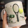 David, Tennis Racket And Ball Mug - Personalized Custom Coffee Mug - SPORT038_MG