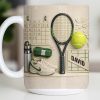 David, Tennis Racket And Ball Mug - Personalized Custom Coffee Mug - SPORT038_MG