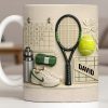 David, Tennis Racket And Ball Mug - Personalized Custom Coffee Mug - SPORT038_MG