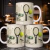 David, Tennis Racket And Ball Mug - Personalized Custom Coffee Mug - SPORT038_MG