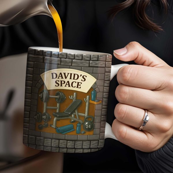 David's Space, Gym Equipment and Dumbbells - Personalized Custom Coffee Mug - FTN009_MG David's Space, Gym Equipment and Dumbbells - Personalized Custom Coffee Mug - FTN009_MG