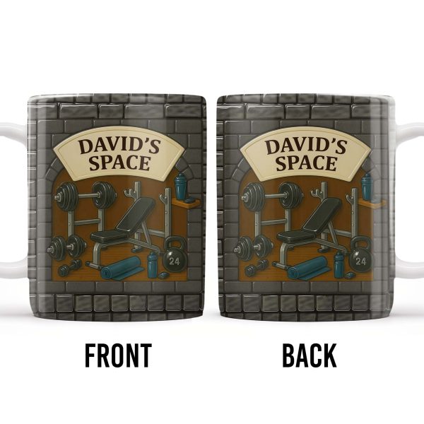 David's Space, Gym Equipment and Dumbbells - Personalized Custom Coffee Mug - FTN009_MG David's Space, Gym Equipment and Dumbbells - Personalized Custom Coffee Mug - FTN009_MG
