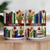 Daydreaming About Books & Tulips - Personalized White Edge-to-Edge Mug - Gift For Her, Book Lovers HH01 Daydreaming About Books & Tulips - Personalized White Edge-to-Edge Mug - Gift For Her, Book Lovers HH01