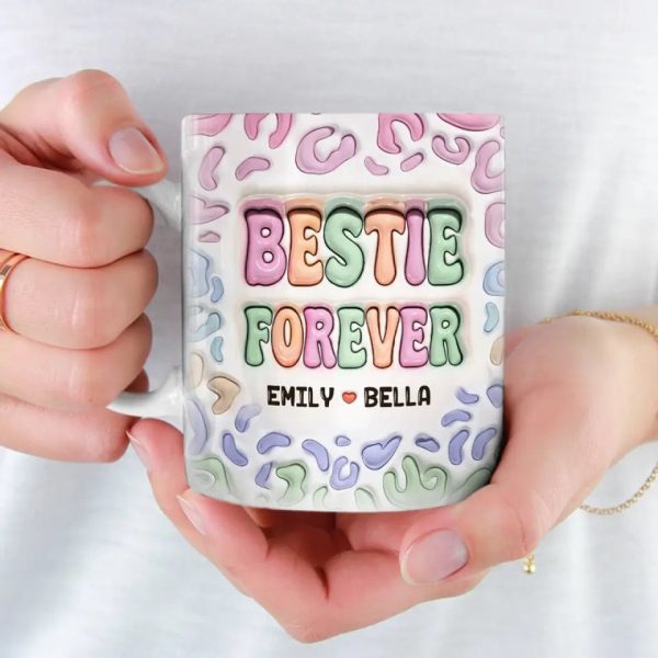 Dear Bestie, Nobody Could Ever Replace You - Bestie Personalized Custom 3D Inflated Effect Printed Mug - Gift For Best Friends, BFF, Sisters Dear Bestie, Nobody Could Ever Replace You - Bestie Personalized Custom 3D Inflated Effect Printed Mug - Gift For Best Friends, BFF, Sisters