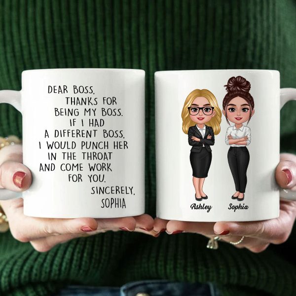 Dear Boss Personalized Mug, Funny Christmas Gift For Boss
