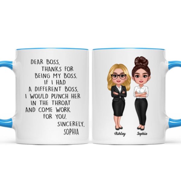 Dear Boss Personalized Mug, Funny Christmas Gift For Boss