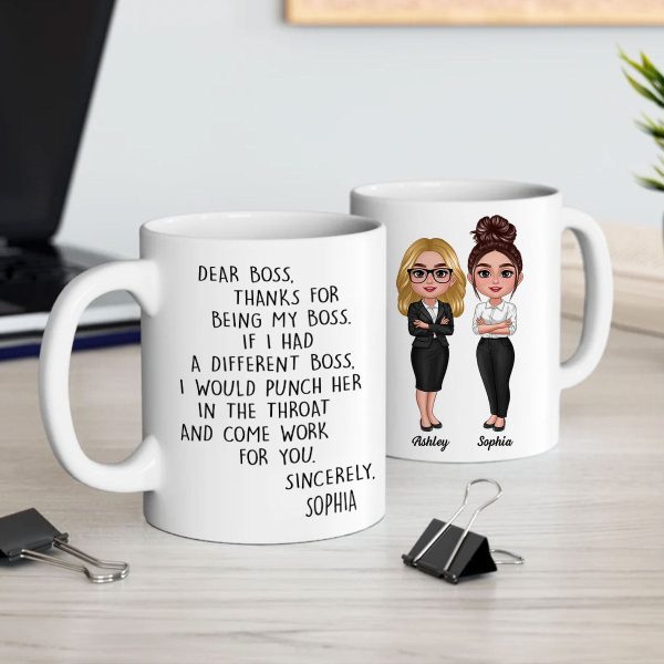 Dear Boss Personalized Mug, Funny Christmas Gift For Boss